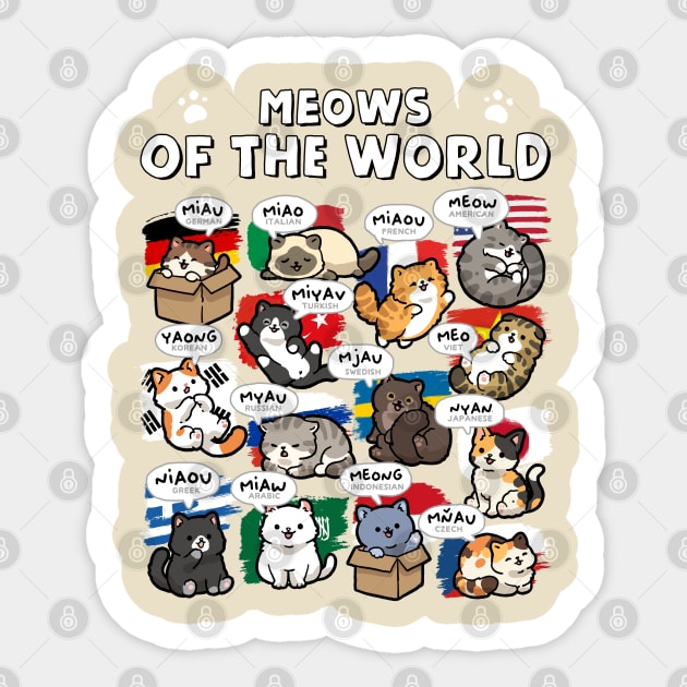 Meows Of The World Sticker by GoshWow®